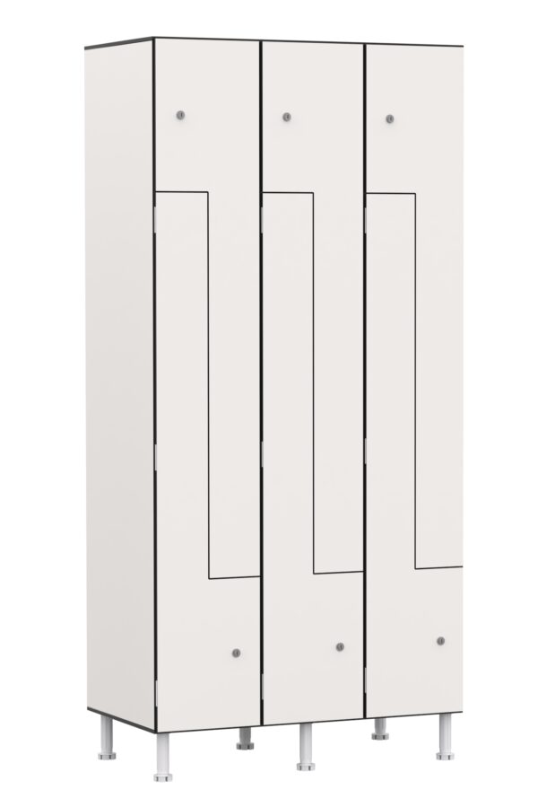 Taquilla 2 puertas en L – Módulo 3 (Fenólica)