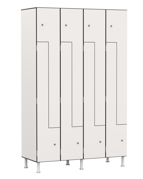 Taquilla 2 puertas en L – Módulo 4 (Fenólica)