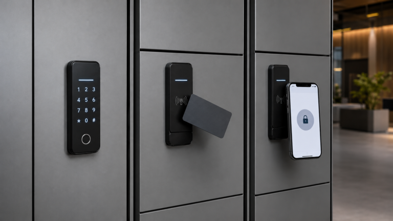 Opciones de apertura para cerraduras inteligentes: PIN, RFID y app.
