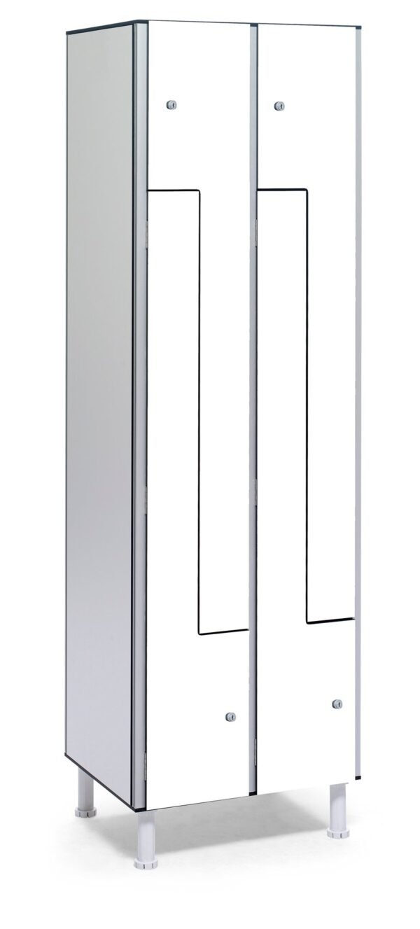 Taquilla 2 puertas en L – Módulo 2 (Fenólica)