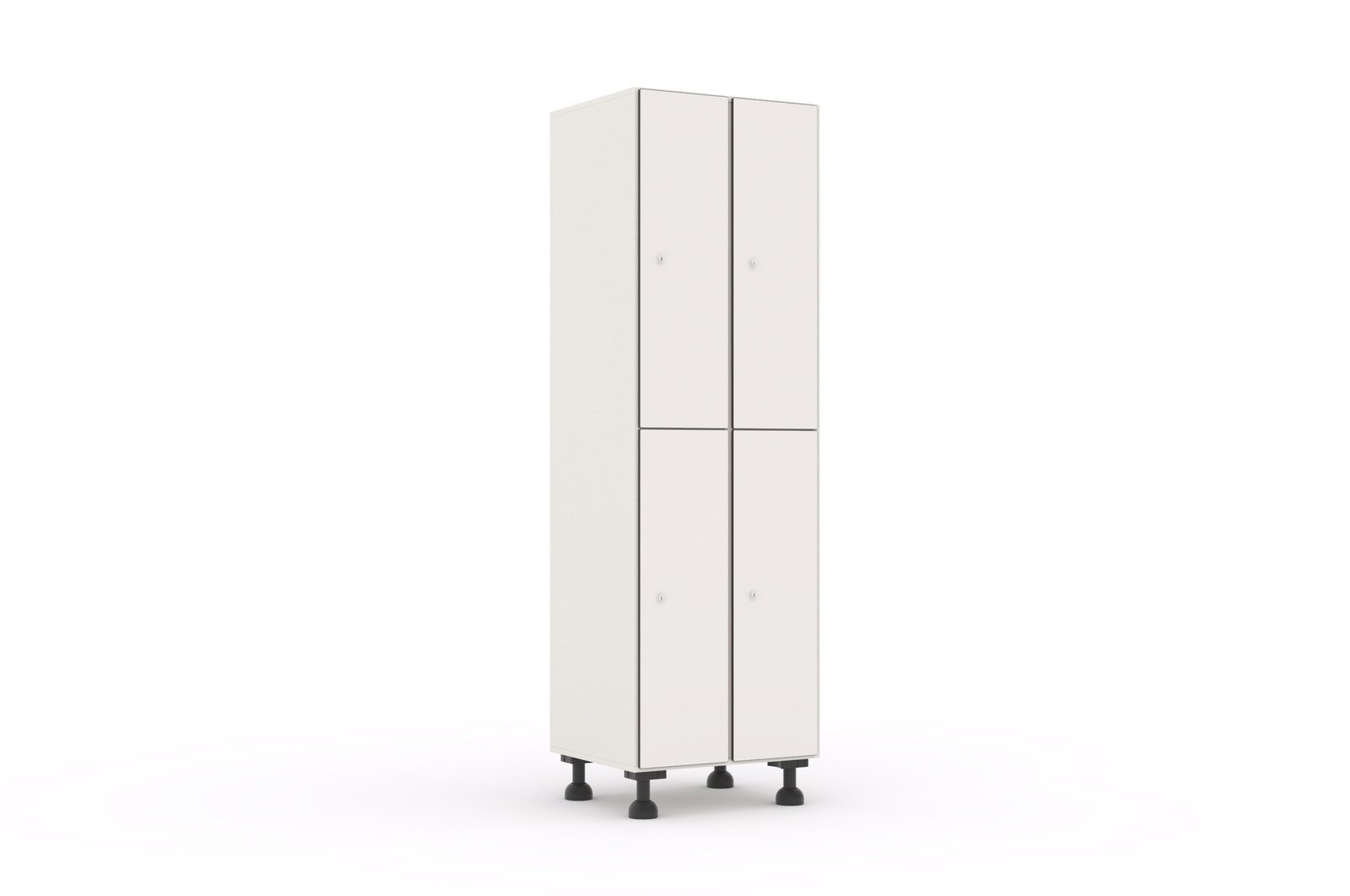 Bloque de taquillas Zentry con acabado blanco, cuatro puertas y patas regulables