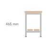 Esquema oficial con la altura de asiento de 465 mm del banco de vestuario de melamina Zent Esquema oficial con la altura de asiento de 465 mm del banco de vestuario de melamina Zentry