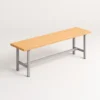 Banco de vestuario de melamina Zentry, modelo sencillo de 1500 mm con estructura gris RAL Banco de vestuario de melamina Zentry, modelo sencillo de 1500 mm con estructura gris RAL 7035