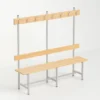 Banco de vestuario de pino Zentry de 2000 mm con respaldo y perchero de ocho colgadores Banco de vestuario de pino Zentry de 2000 mm con respaldo y perchero de ocho colgadores