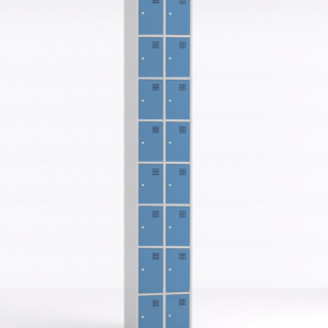 Taquilla metalica de 8 puertas, modulo 2, puertas azules