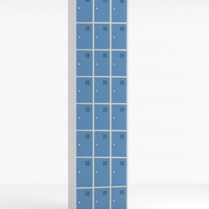 Taquilla metalica de 8 puertas, modulo 3, puertas azules